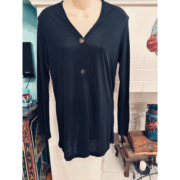 VINTAGE Y2K ALPHA MASSIMO REBECCHI BLACK CARDIGAN MADE IN ITALY 42 - Picture 2 of 7